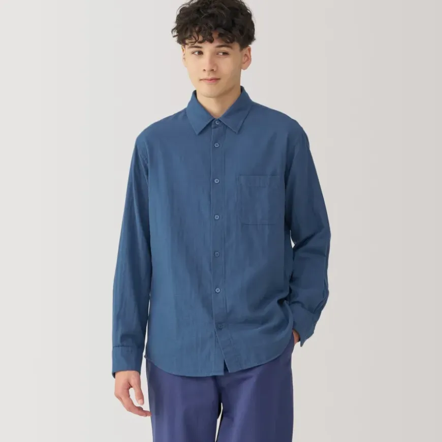 Men's Kapok Blend Double Gauze Long Sleeve Shirt
