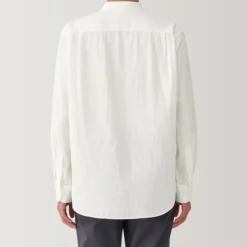 Men's Kapok Blend Double Gauze Stand Collar Long Sleeve Shirt