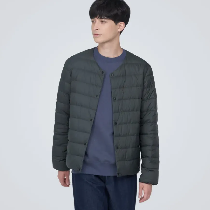 Men's Lightweight Down Collarless Jacket