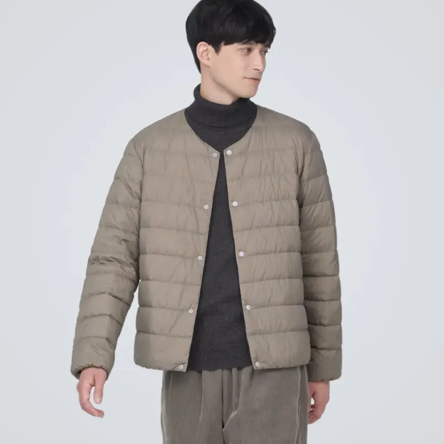 Men's Lightweight Down Collarless Jacket