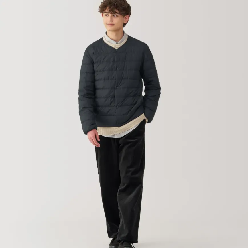 Men's Lightweight Down Collarless Jacket