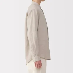 Men's Linen Stand Collar Shirt