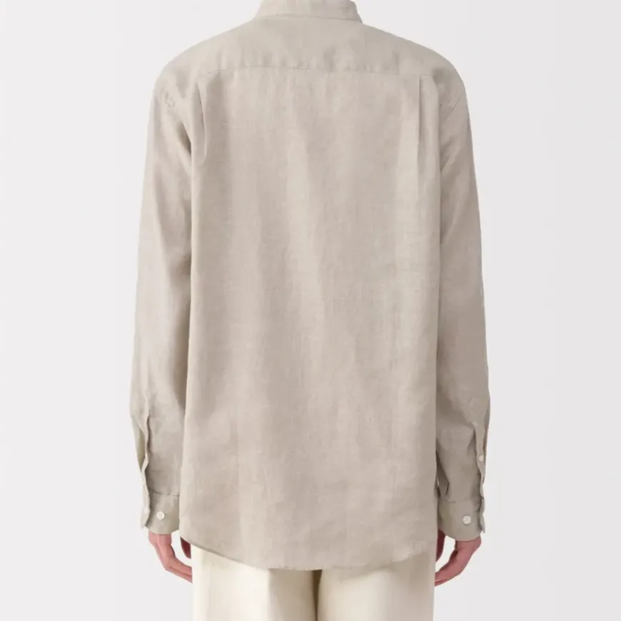 Men's Linen Stand Collar Shirt