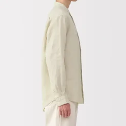 Men's Linen Stand Collar Shirt