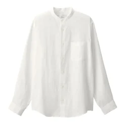 Men's Linen Stand Collar Shirt