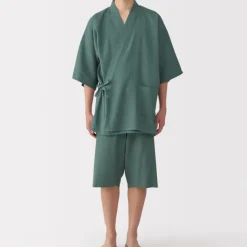 Men's Lyocell Blend Waffle Weave Jinbei Loungewear Set