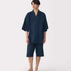 Men's Lyocell Blend Waffle Weave Jinbei Loungewear Set