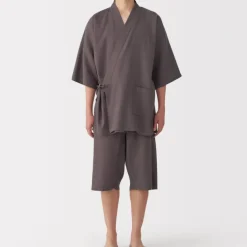 Men's Lyocell Blend Waffle Weave Jinbei Loungewear Set