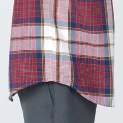 Men's Madras Check Button Down Short Sleeve Shirt