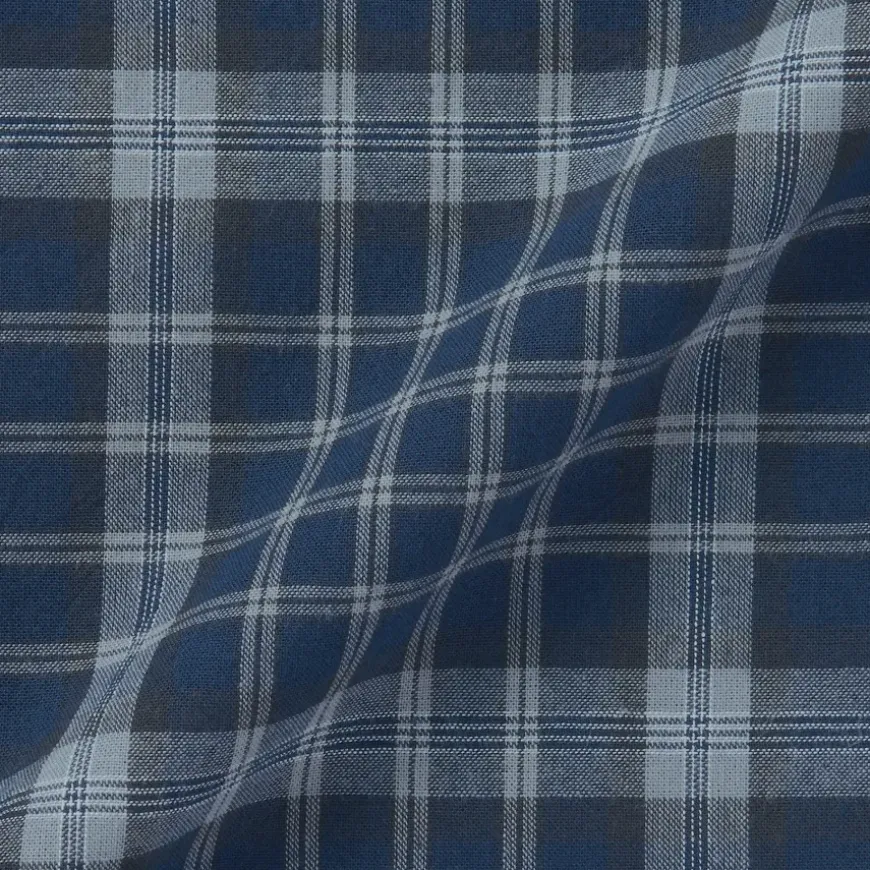 Men's Madras Check Open Collar Short Sleeve Shirt