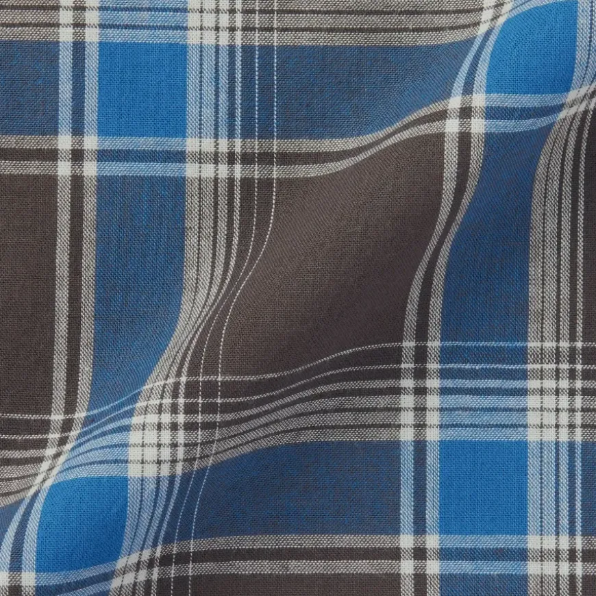 Men's Madras Check Open Collar Short Sleeve Shirt