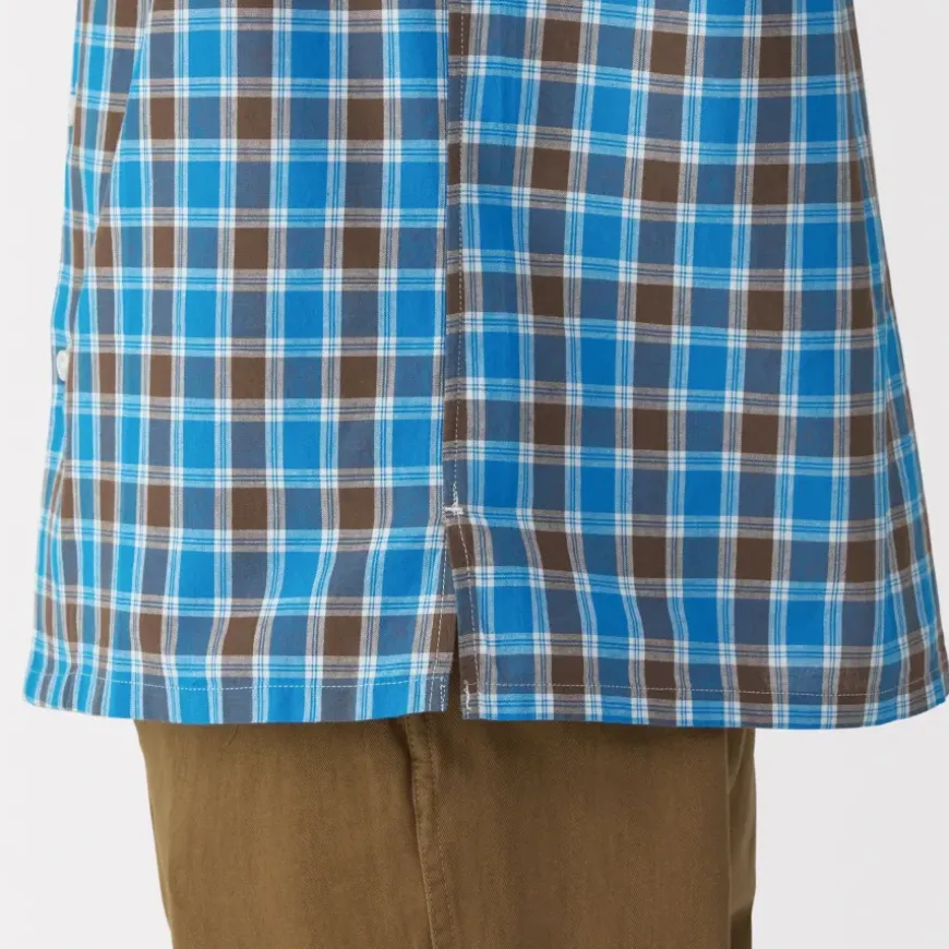 Men's Madras Check Open Collar Short Sleeve Shirt