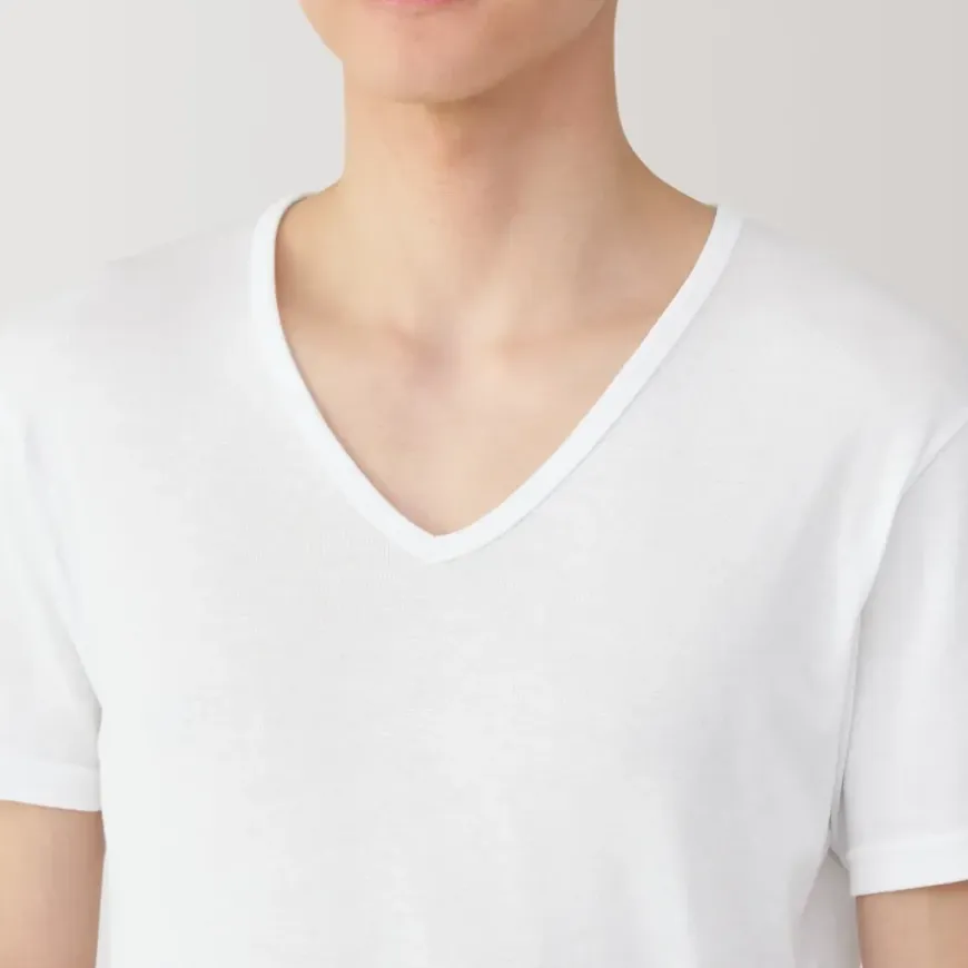 Men's Moisture-Wicking Cotton V-Neck Short Sleeve T-Shirt