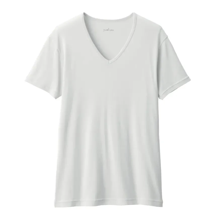 Men's Moisture-Wicking Cotton V-Neck Short Sleeve T-Shirt
