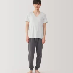 Men's Moisture-Wicking Cotton V-Neck Short Sleeve T-Shirt