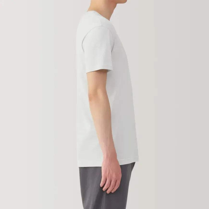 Men's Moisture-Wicking Cotton V-Neck Short Sleeve T-Shirt