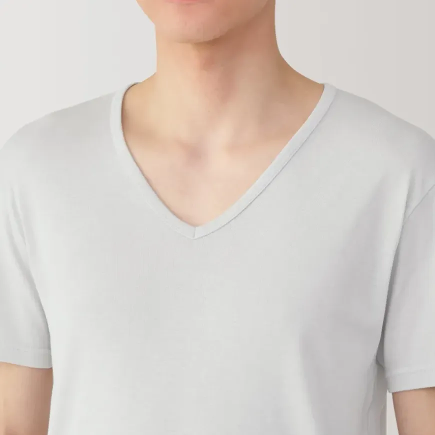 Men's Moisture-Wicking Cotton V-Neck Short Sleeve T-Shirt