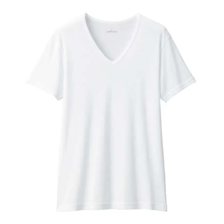 Men's Moisture-Wicking Cotton V-Neck Short Sleeve T-Shirt