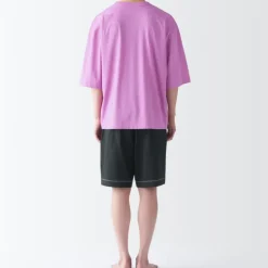 Men's Moisture-Wicking Cotton Short Sleeve Loungewear Set