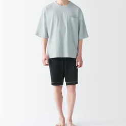Men's Moisture-Wicking Cotton Short Sleeve Loungewear Set