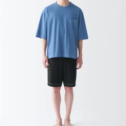 Men's Moisture-Wicking Cotton Short Sleeve Loungewear Set
