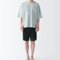 Men's Moisture-Wicking Cotton Short Sleeve Loungewear Set