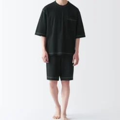 Men's Moisture-Wicking Cotton Short Sleeve Loungewear Set