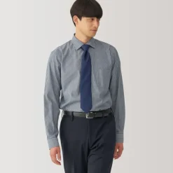 Men's Non-Iron Semi Wide Collar Striped Shirt