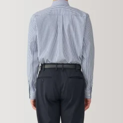 Men's Non-Iron Semi Wide Collar Striped Shirt
