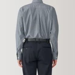 Men's Non-Iron Semi Wide Collar Striped Shirt