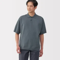Men's Quick Dry Crew Neck Short Sleeve Knit Polo Shirt