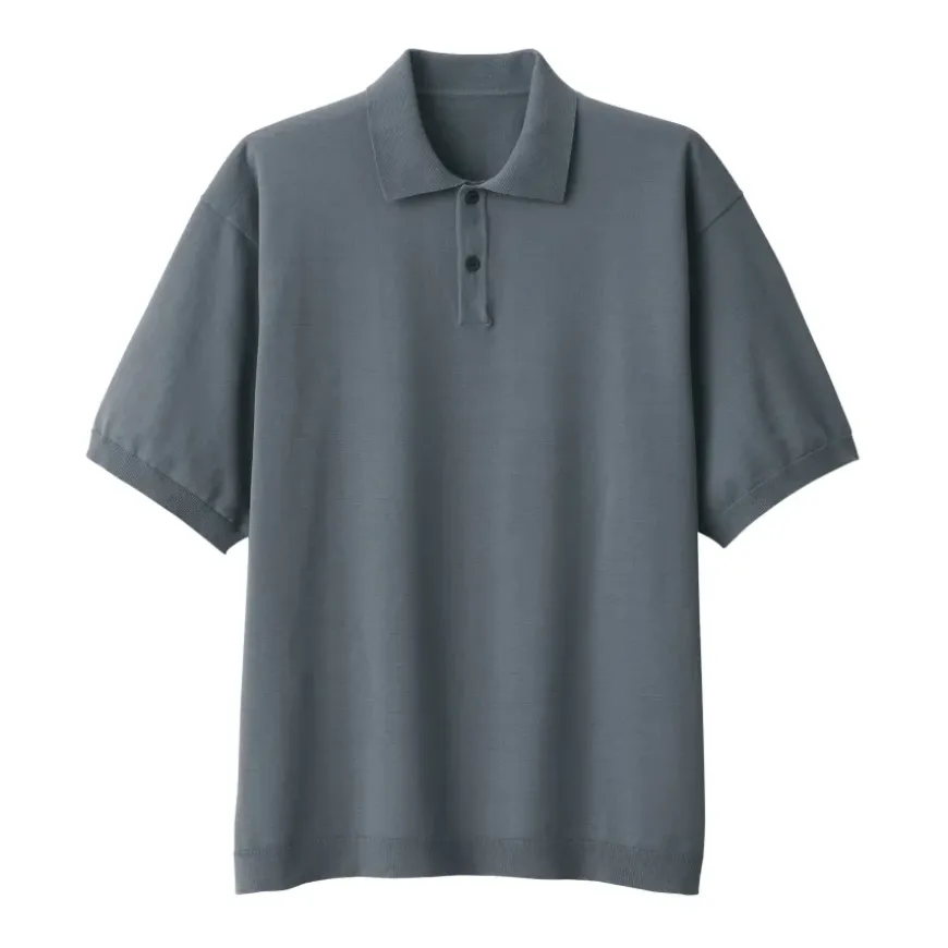 Men's Quick Dry Crew Neck Short Sleeve Knit Polo Shirt