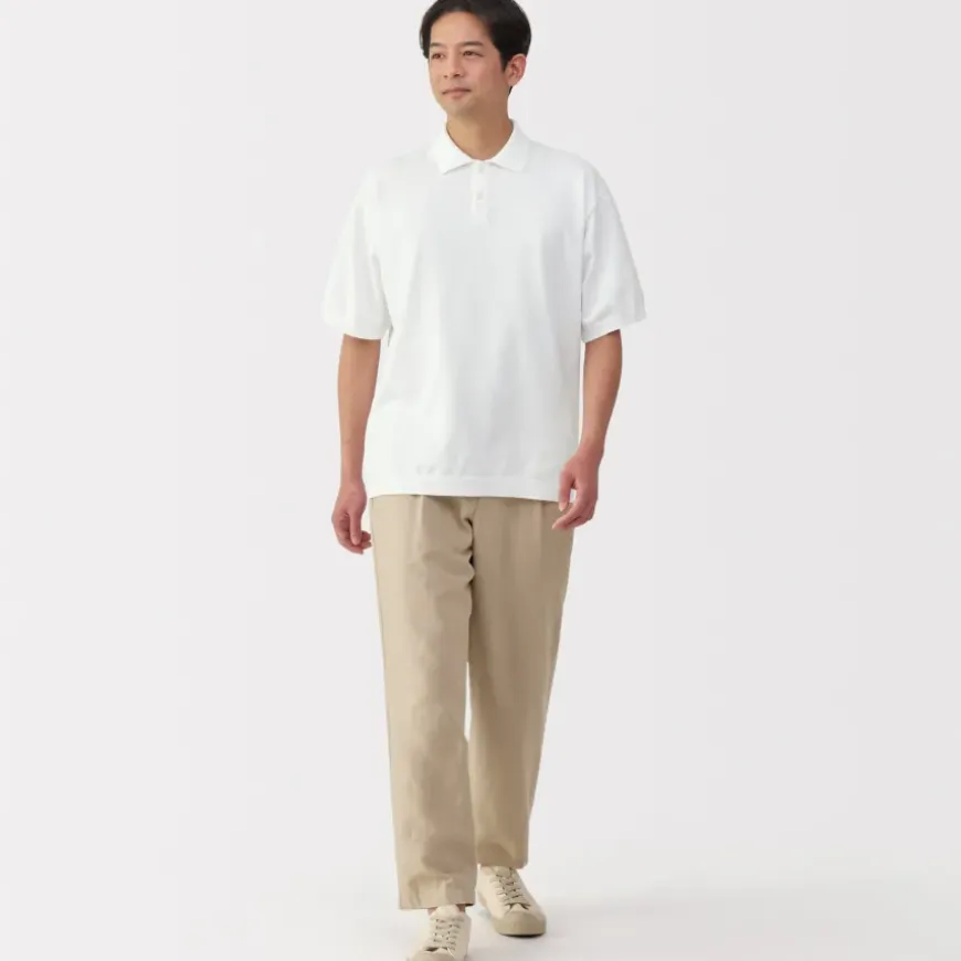 Men's Quick Dry Crew Neck Short Sleeve Knit Polo Shirt
