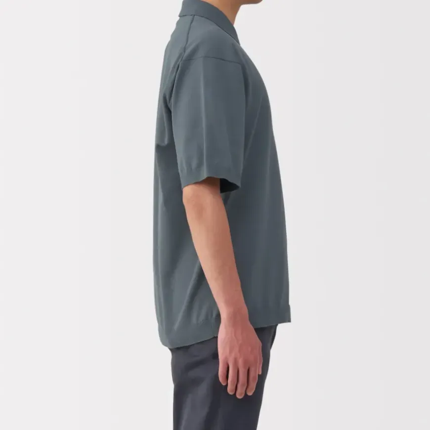 Men's Quick Dry Crew Neck Short Sleeve Knit Polo Shirt