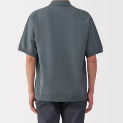 Men's Quick Dry Crew Neck Short Sleeve Knit Polo Shirt