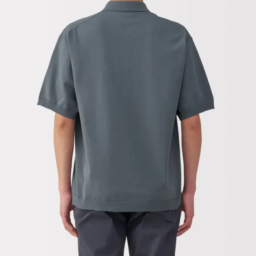 Men's Quick Dry Crew Neck Short Sleeve Knit Polo Shirt