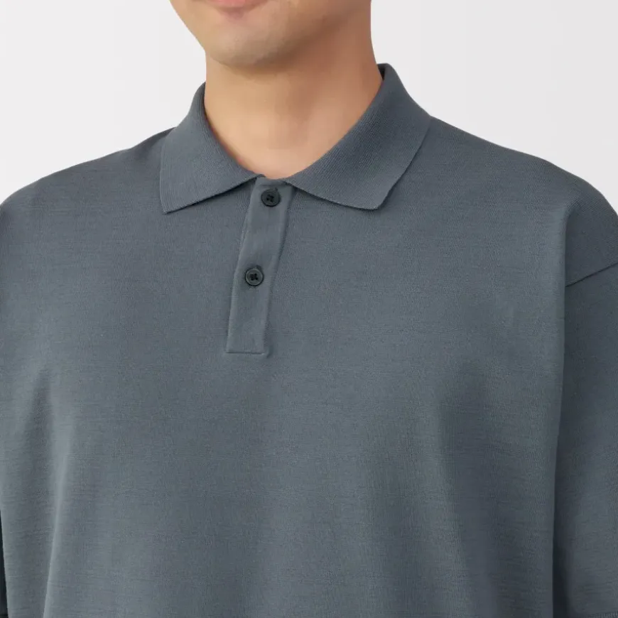 Men's Quick Dry Crew Neck Short Sleeve Knit Polo Shirt