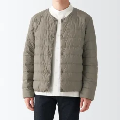 Men's Recycled Nylon Lightweight Collarless Down Jacket
