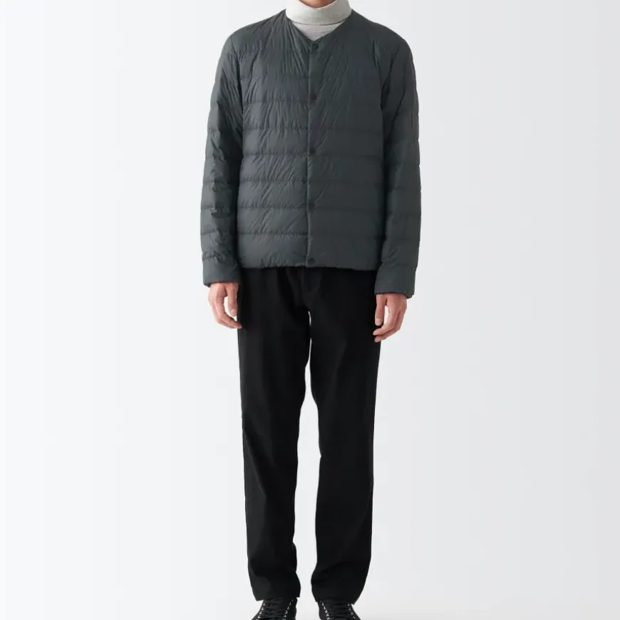 Men's Recycled Nylon Lightweight Collarless Down Jacket