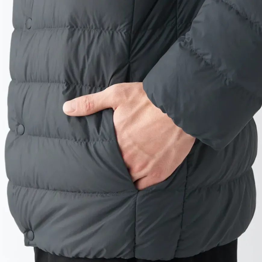 Men's Recycled Nylon Lightweight Collarless Down Jacket