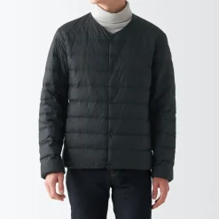 Men's Recycled Nylon Lightweight Collarless Down Jacket