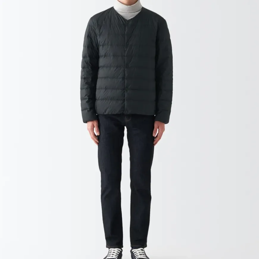 Men's Recycled Nylon Lightweight Collarless Down Jacket