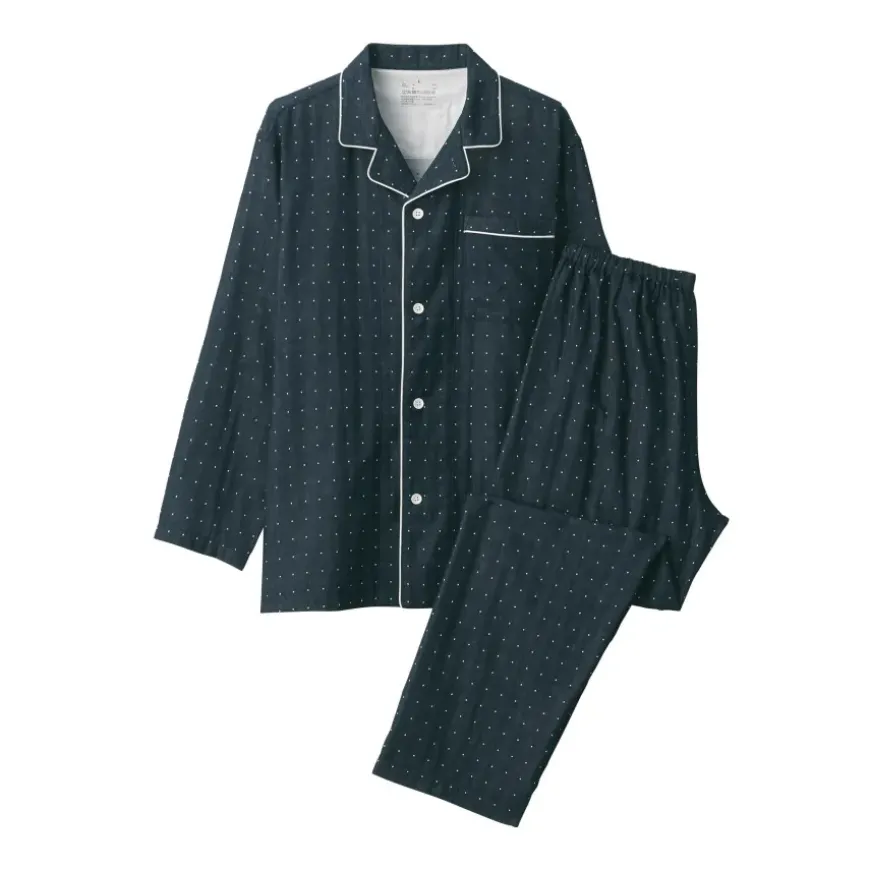 Men's Side Seamless Double Gauze Pajamas