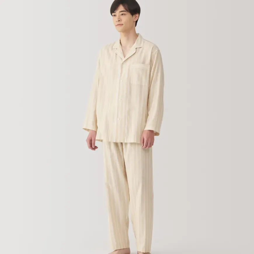 Men's Side Seamless Double Gauze Pajamas