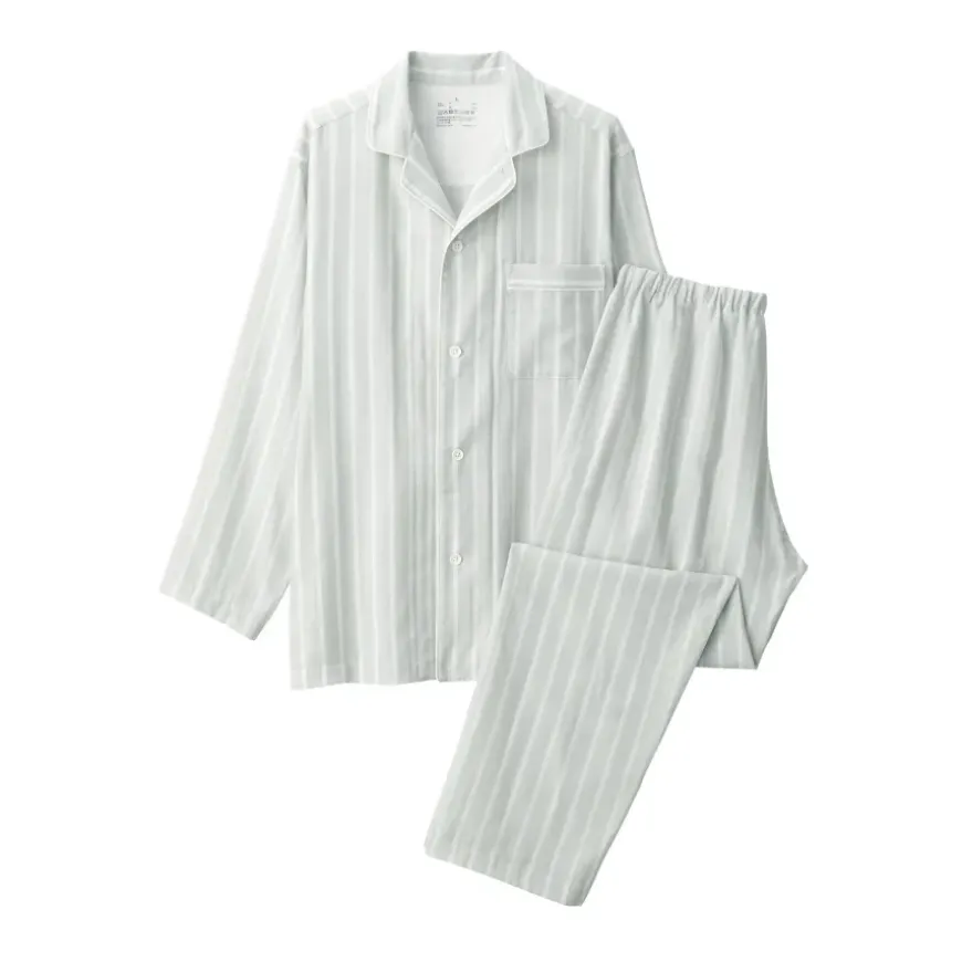 Men's Side Seamless Double Gauze Pajamas