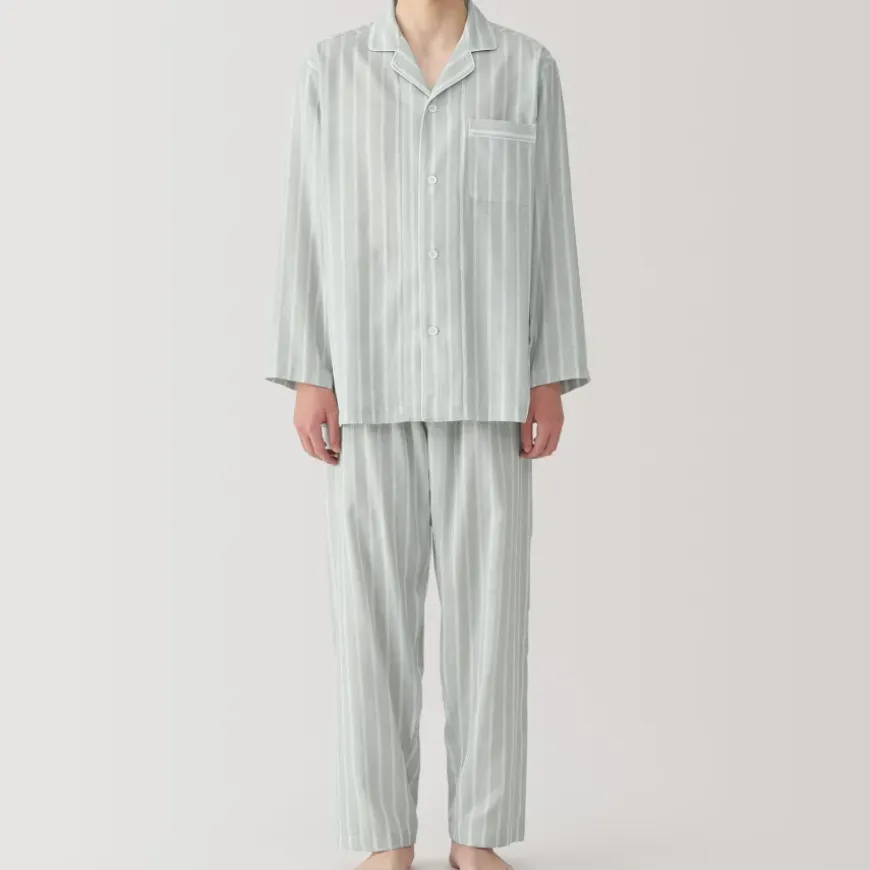 Men's Side Seamless Double Gauze Pajamas