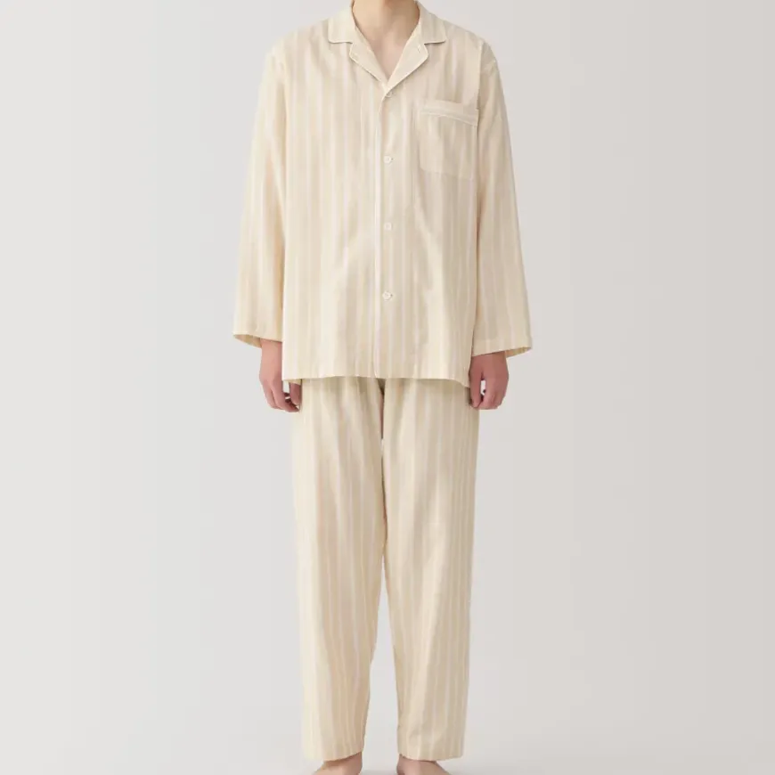Men's Side Seamless Double Gauze Pajamas