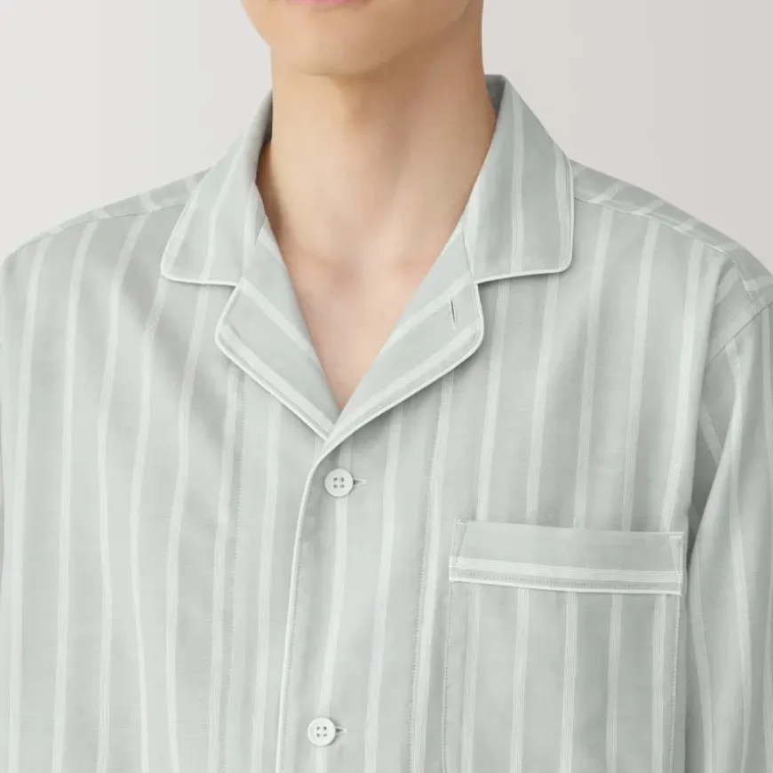 Men's Side Seamless Double Gauze Pajamas