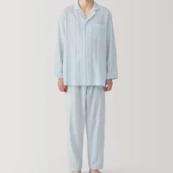 Men's Side Seamless Double Gauze Pajamas