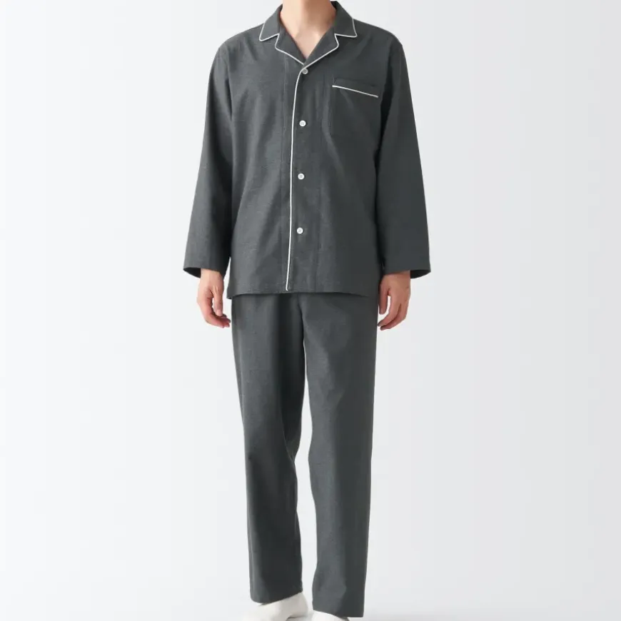Men's Side Seamless Flannel Pajamas